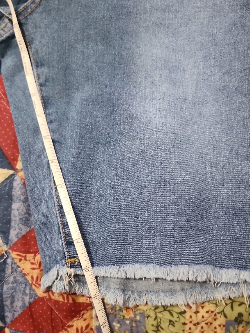 Light Wash Distressed Denim Bermuda Shorts - Picture 6 of 6